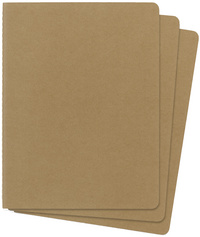 Cahier, marron, pack de 3