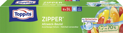 Sachet multi-usage avec zip, 3 litres (8 pièces)