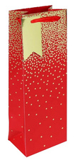 Sac cadeau de Noël pour bouteille "Pluie d'étoiles rouge"