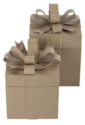 Set de boîtes cadeaux en papier mâché, cubique