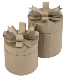 Set de boîtes cadeaux en papier mâché, rond