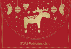 Weihnachts-Gutscheinkarte "Elch"