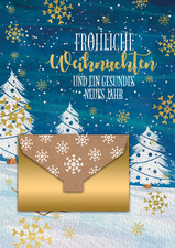 Geldschein-Weihnachtskarte "Winterlandschaft"