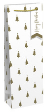 Weihnachts-Flaschentüte "Goldene Tannenbäume"