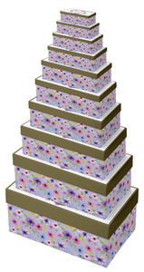 Set de boîtes cadeau "Fleurs", 10 pièces