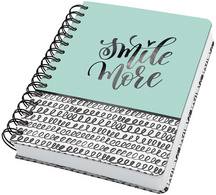 Carnet à spirale Jolie Inspire "Curly Mint", avec texte