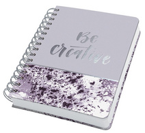 Carnet à spirale Jolie Inspire "Violet Marble", avec texte