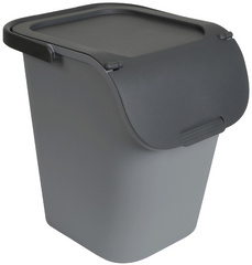Poubelle de tri "TriHome", gris ciment/anthracite