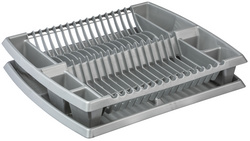 Geschirrablaufkorb mit Tablet, silber