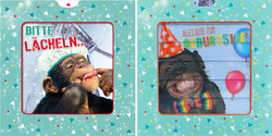 3D-Geburtstagskarte Sliding card "Affe"