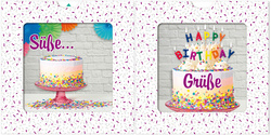 3D-Geburtstagskarte Sliding card "Torte"