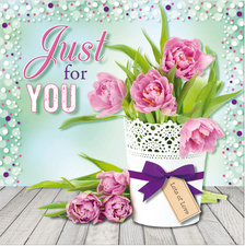 Carte de voeux 3D "bouquet de tulipes"