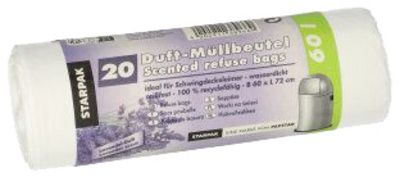 Sac poubelle LDPE, 60 litres, blanc