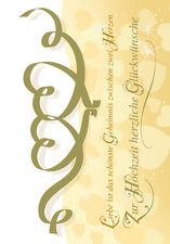 Hochzeitskarte "Goldene Herzen"