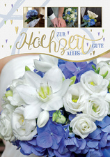 Hochzeitskarte "Lila und weiße Blumen"