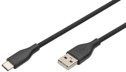 USB 2.0 Silikon-Anschlusskabel, schwarz