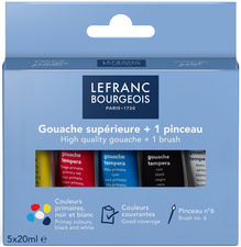 Gouachefarbe, 5 x 20 ml, im Kartonetui