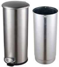 Tret-Abfalleimer "the zinc" mit Inneneimer, silber