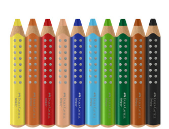 Dreikant-Buntstifte Grippy, 10 Farben