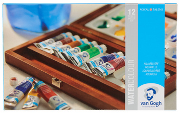 Van Gogh Aquarell-Set im Holzkasten, Verpackung