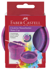 Wasserbecher CLIC & GO, pink marmoriert