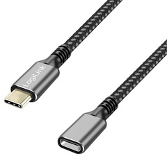 USB 3.2 Verlängerungskabel, schwarz / grau