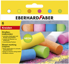 Straßenmalkreide Neon, 6er Kartonetui