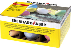 Straßenmalkreide in Eierform, 6er Kartonetui