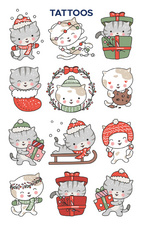  Weihnachts-Tattoos "Katzen"
