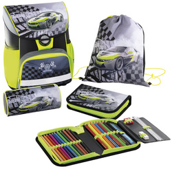 Schulranzen-Set EFAlino Race Car, 4-teilig