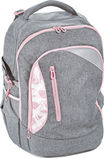 Sac à dos scolaire X-Style, gris / rose pastel