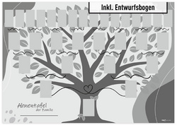 Schmuck-Ahnentafel "Illustrierter Baum", Entwurfsbogen