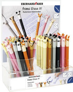 Gelschreiber Animal Erase it!, 72er Acryldisplay