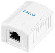 Anschlussdose Kat.6A mit Aufputzbox, 1 x RJ45