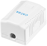 Anschlussdose Kat.6A mit Aufputzbox, 1x RJ45