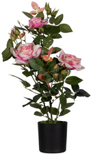Plante artificielle "rosier", rose
