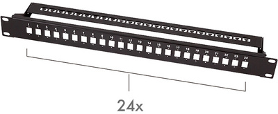 19" LWL Patch Panel, 24 Ausbrüche