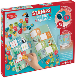 Coffret de 52 tampons "Lettres & Animaux"