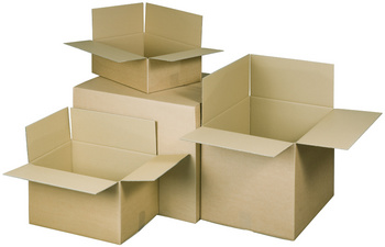 Symbolbild: Wellpapp-Faltkartons, 1-wellig, braun