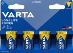 Alkaline Batterie Longlife Power, Baby (C), 4er Blister