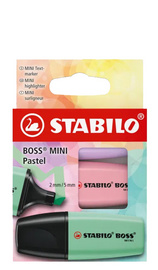 Surligneur BOSS(R) MINI Pastel, étui carton de 3