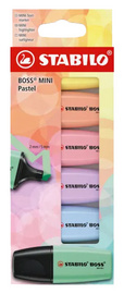 Surligneur BOSS(R) MINI Pastel, étui carton de 6