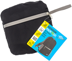 Symbolbild: Falt-Rucksack PACKTOGO, zusammengefaltet mit Produktanhänger