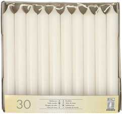 Bougies de table, 21 mm, blanc