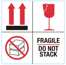 Étiquette d'avertissement "FRAGILE / DO NOT STACK"