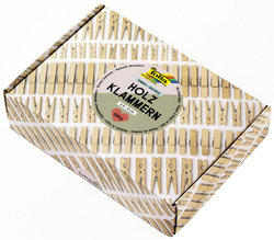 Holzklammern-Mix NATURAL Jumbobox