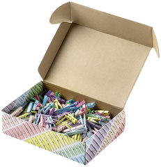 Holzklammern-Mix PASTEL Jumbobox, offen