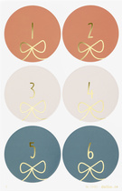 Stickers pour calendrier de l'Avent "ROUND BOWS"