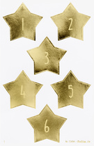 Stickers pour calendrier de l'Avent "STARS GOLD"