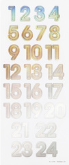 Stickers pour calendrier de l'Avent "NUMBERS IRIDESCENT"
